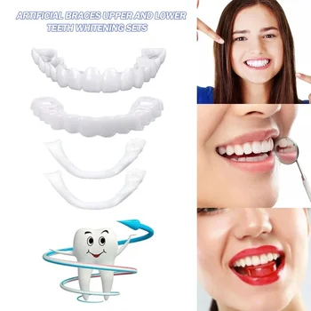 Faccette Dentali Sbiancanti, Protesi, Apparecchi Ortodontici, Coperture Temporanee per Denti Finti, Sorriso Perfetto, Vestibilità Confortevole, Kit per Protesi