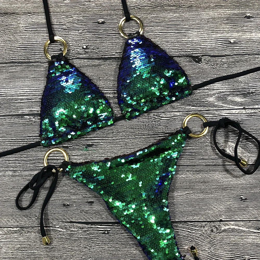 Solid Bikini Sexy Swimsuit Halter Swimwear Bathing Suit Women Bling Sequin Bikini Set Beach Wear Dropshipping Monokini Glitter 1 Solid Bikini Sexy Swimsuit Halter Swimwear Bathing Suit Women Bling Sequin Bikini Set Beach Wear Dropshipping Monokini Glitter 1