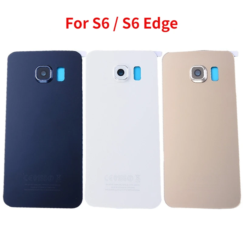 

For Samsung Galaxy S6 G920F Back Battery Cover For Galaxy S6 Edge G925F Rear Door Housing Case with Camern lens Replacement