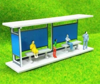 1:87/76 Scale Building Model Train Railway Layout Bus Shelter Station Stop Model Collection Gift Toy 1