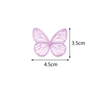20Pcs Embroidery Fabric Butterfly Flowers 2