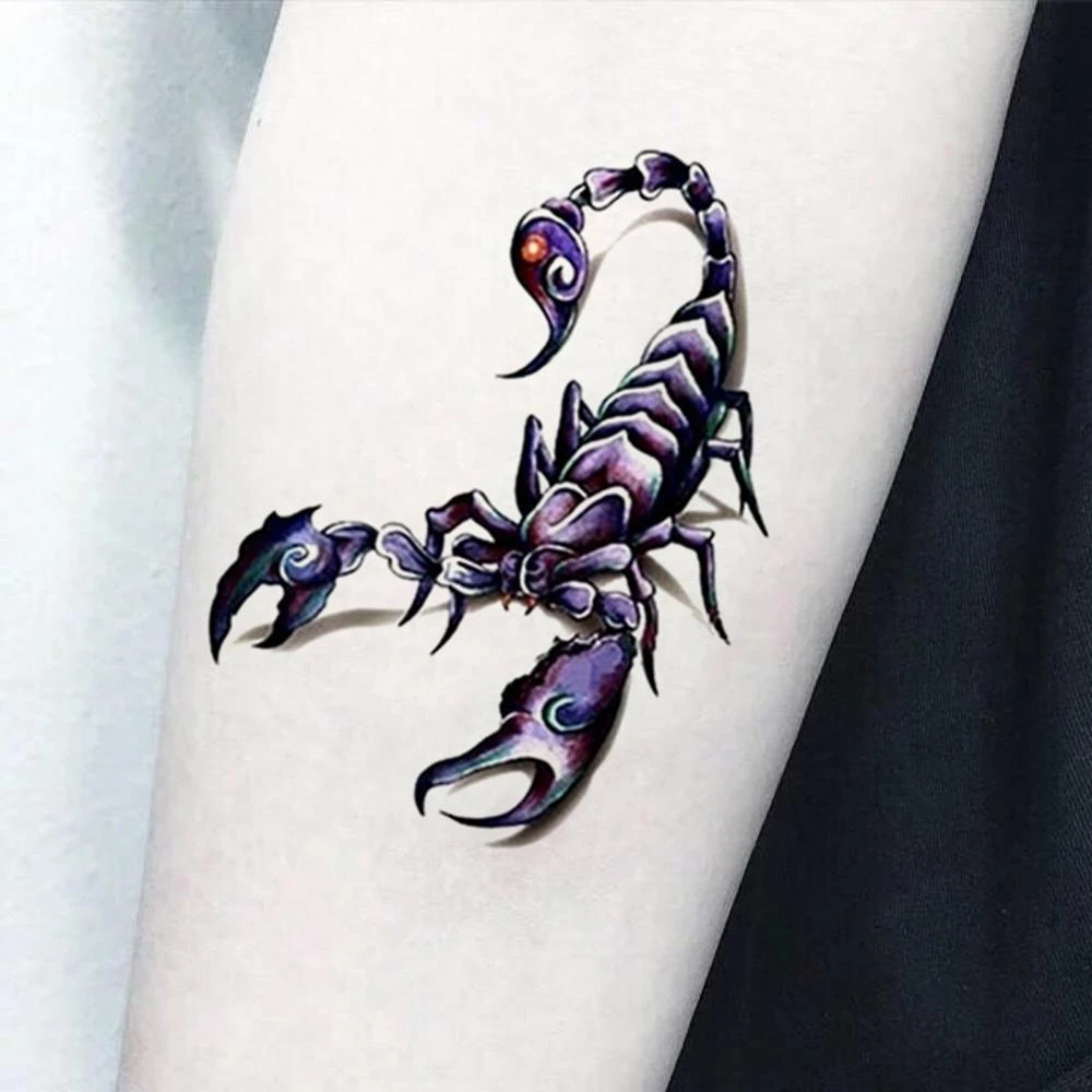 Men Fashion Cool Funny 3d Scorpion King Temporary Waterproof Tattoo Sticker  - Temporary Tattoos - AliExpress