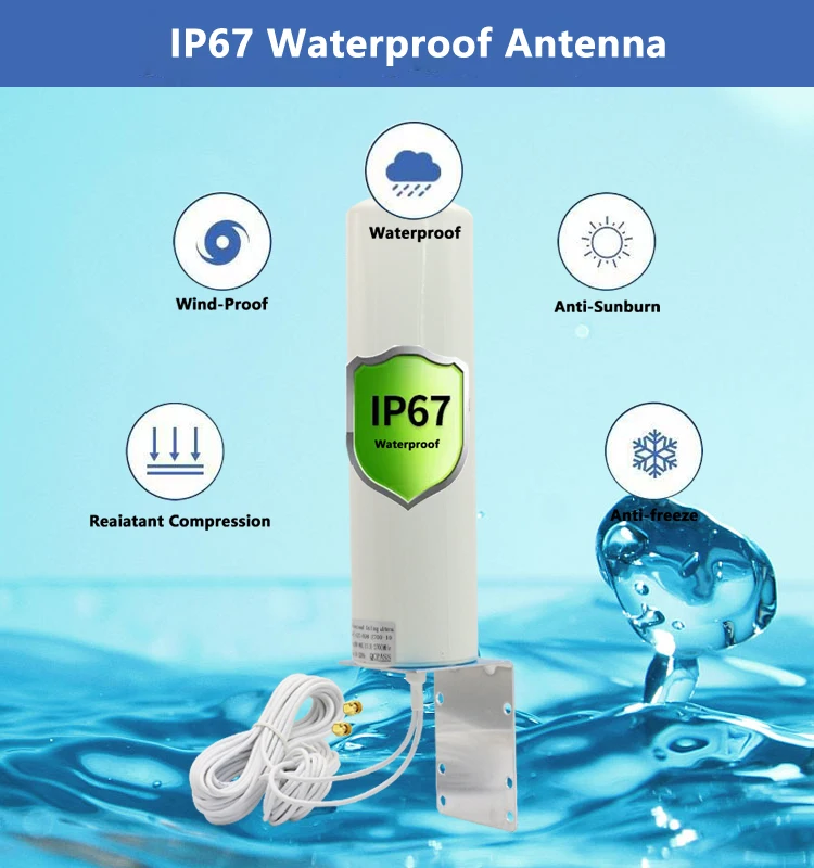 Dual Cable 5G 4G LTE 3G GSM Omni WiFi Aerial 600~4900Mhz IP67 Outdoor Waterproof AP Amplifier Antenna With TS9 SMA RPSMA 2*2pcs wifi antenna outdoor antenna lte antenna 4g antenna radio antenna