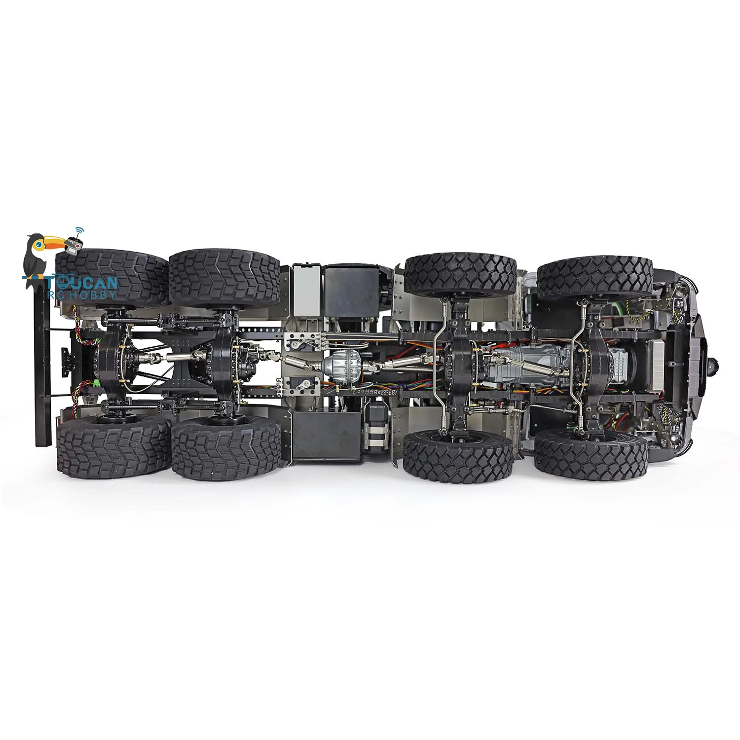 JDM 1/14  8*8 Metal Off-road RC Tractor Model With Differential Axle 3Speed Gearbox Sound Light System Outdoor Toy TH20010 6