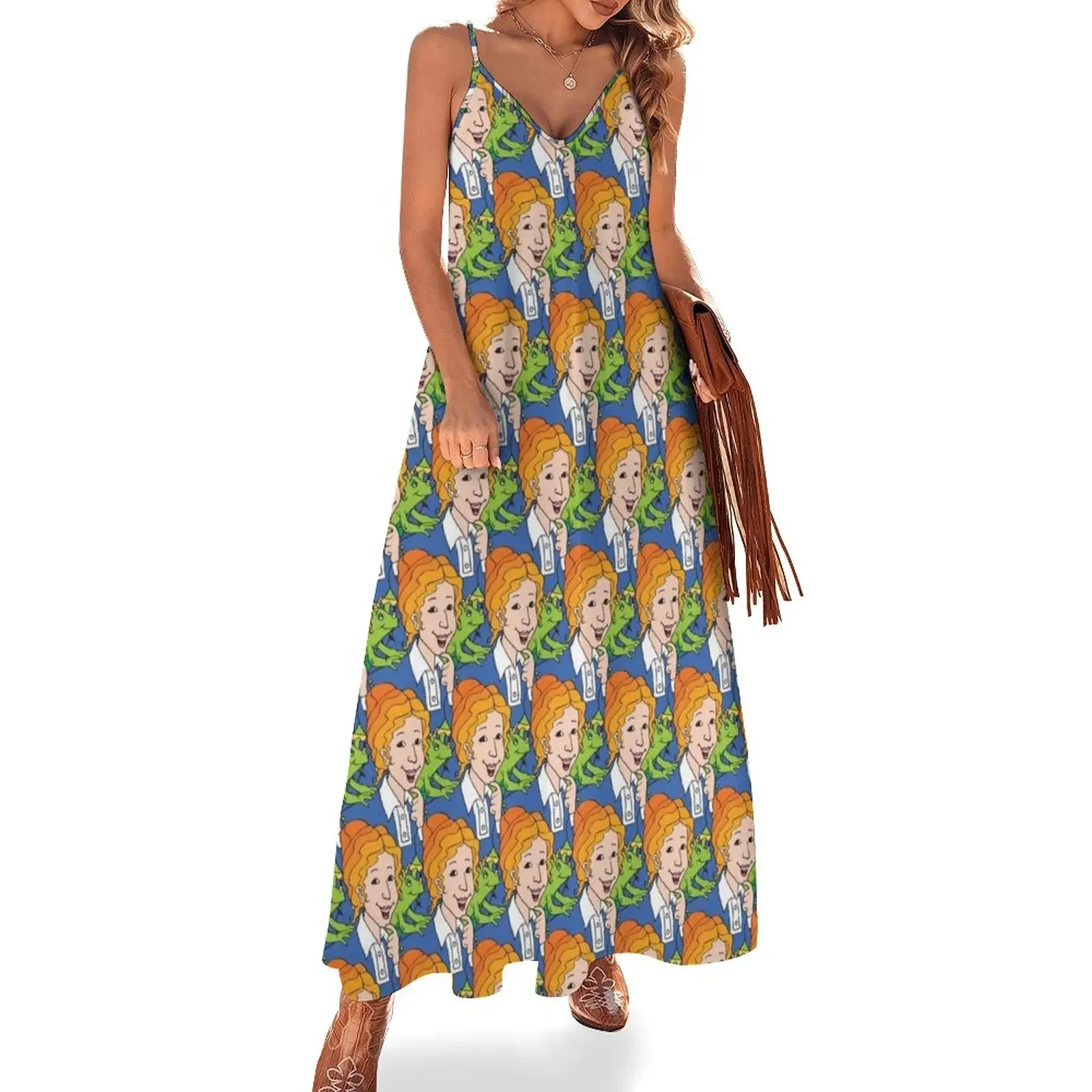 

Frizzle Pattern Sleeveless Dress dress women elegant luxury Women's evening dress