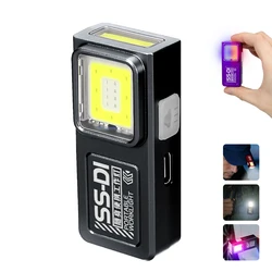 Compact COB LED Keychain Flashlight - USB Rechargeable, Waterproof Pocket Lamp (Mini Torch)