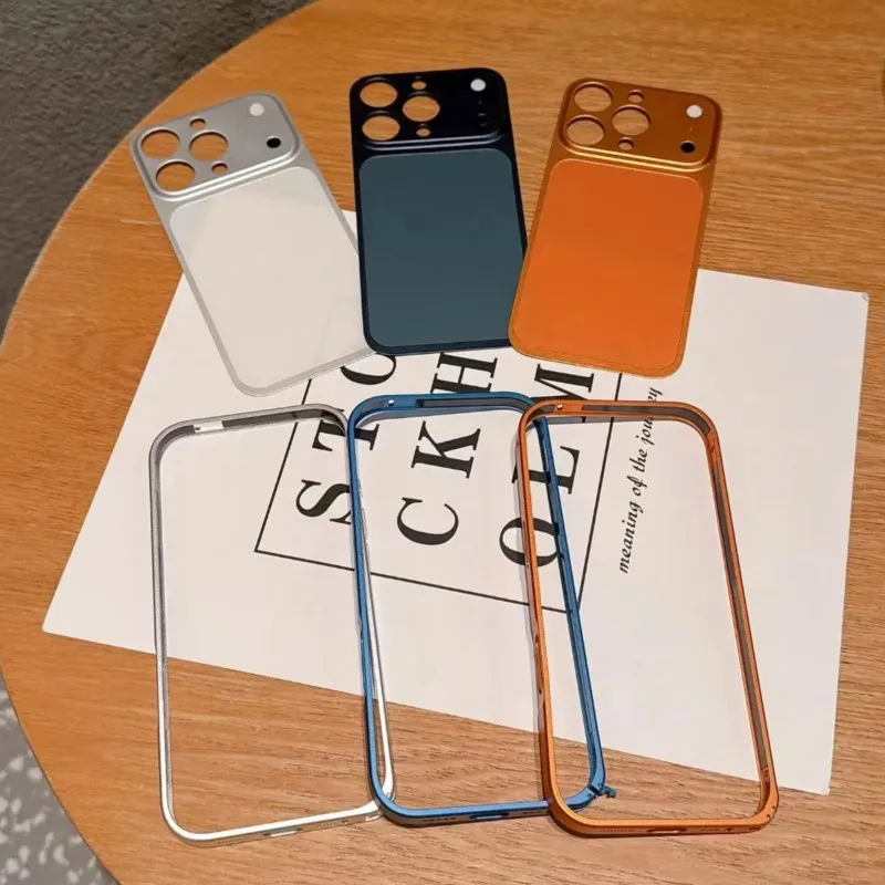 Original Color Aluminum Alloy Slim Frame Case with Rear Protector Film