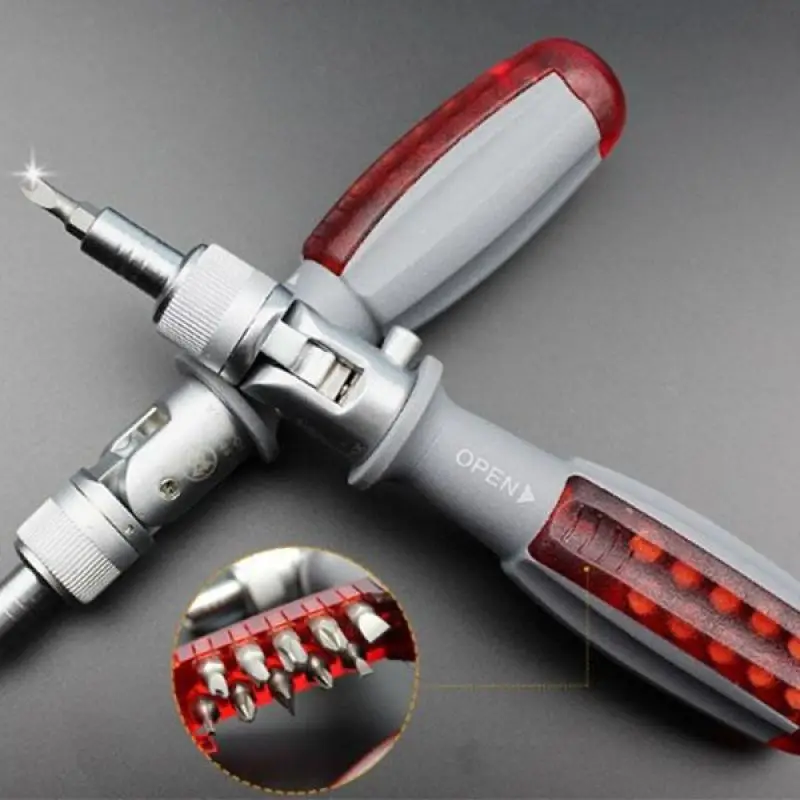 ZEZZOAdjustableAngleRatchetScrewdriverWith10DifferentTypes