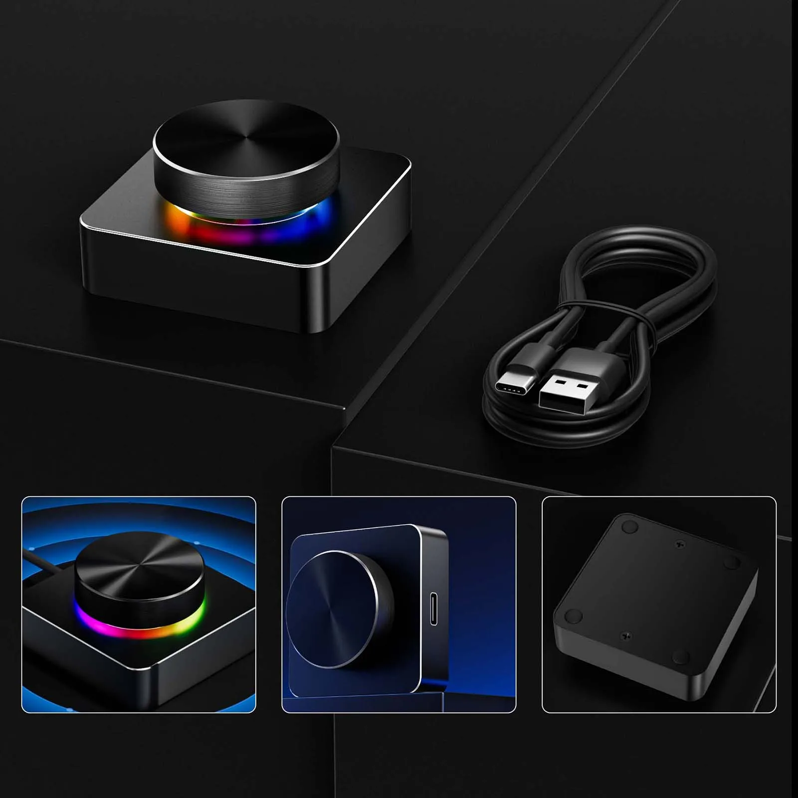 USB 볼륨 조절 멀티미디어 컨트롤러 노브 조절기 로터리 컨트롤 노브 Win7/8/10/XP/Mac용 볼륨 조절 노브