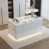 Armoire Bedroom Island Wardrobe Closet Island w/ 16 Drawers & Glass Tabletop,Island Dresser with Jewelry Organizer,Closet Island 1