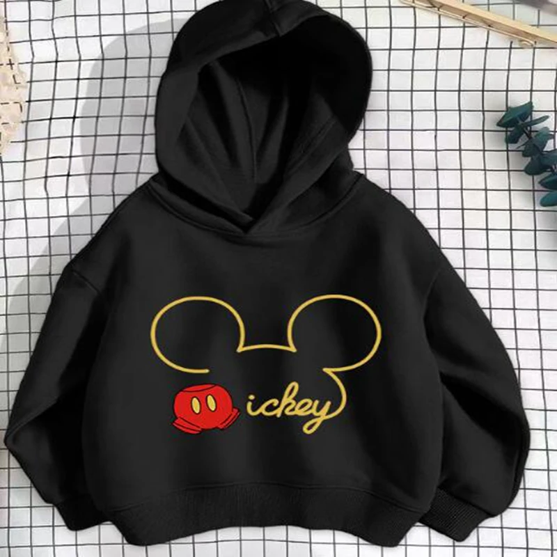 Kids Girls Autumn Spring Clothes Long Sleeve Hoodies Sweatshirt Baby Boys Cartoon Mickey Mouse Minnie Donald Pajama Tops Outfit