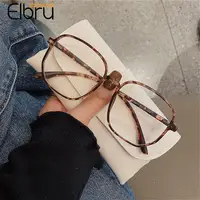 Elbru Anti Blue Light Finished Myopia Glasses Men Women Big Frame Transparent Shortsighted Eyewear Diopters 0-1.0-1.5-2.0 To-6.0 1
