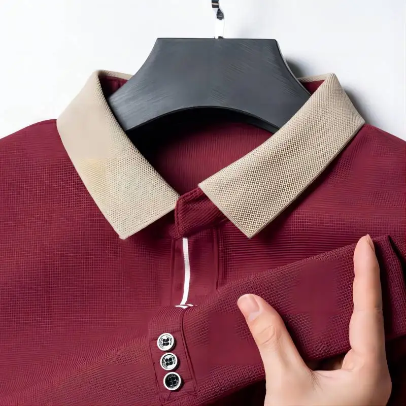 Summer Men's Short sleeved POLO Shirt Flip Collar Open Button Breathable Casual T-shirt