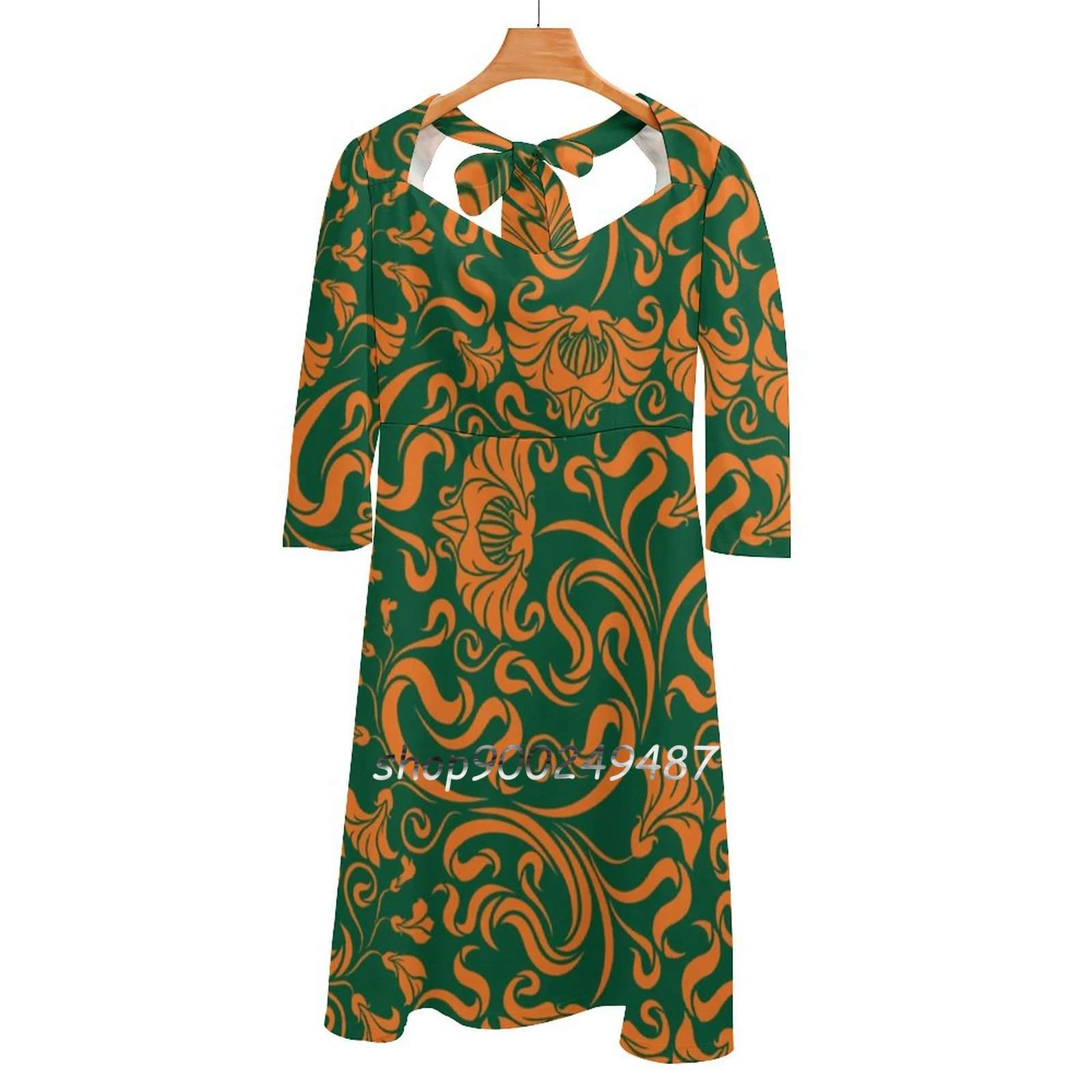 Florida Miami Floral Evening Party Dresses Midi Sexy Dress Female Sweet One Piece Dress Korean Miami Canes Green Orange Ibis Aliexpress