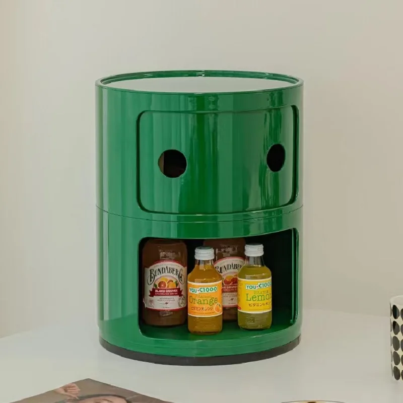 Nordic Bedside Table Modern Simple Round Living Room Bedroom Creative Personality Smiling Face Iron Storage Cabinet
