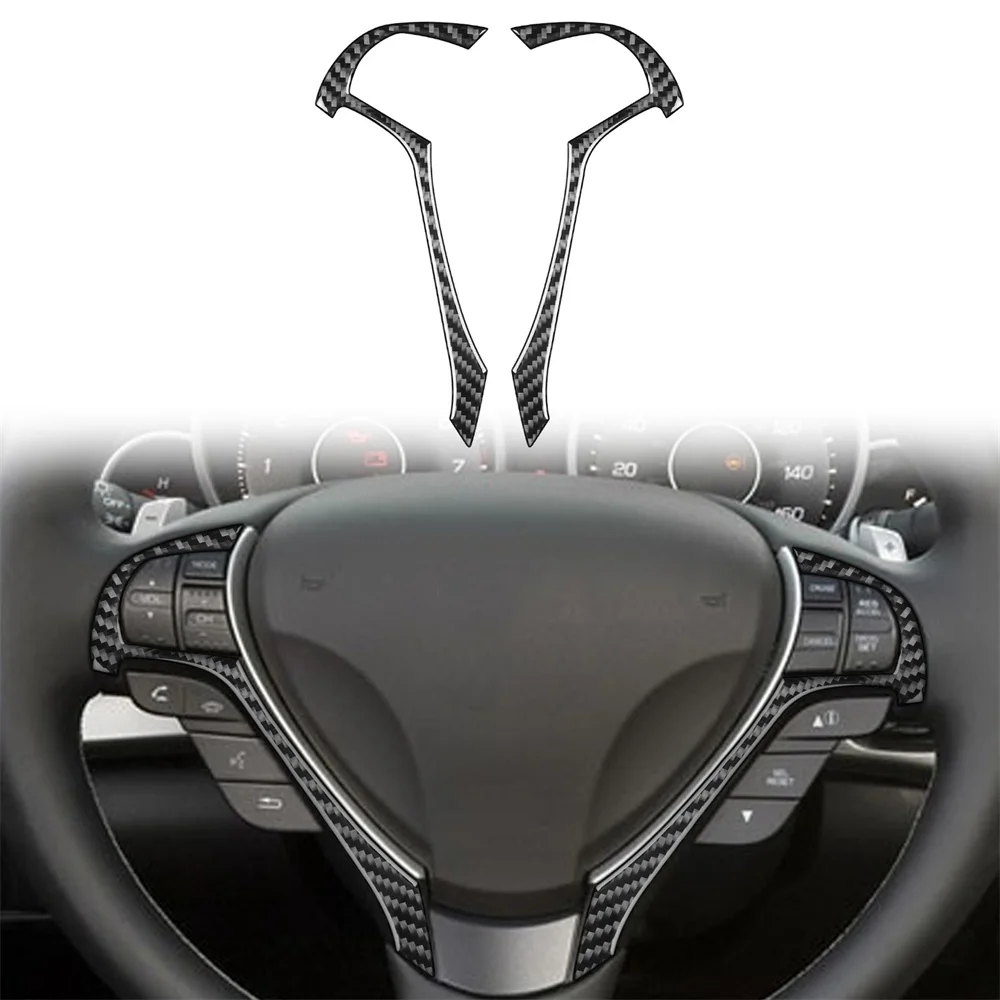 

for Acura TL 09-14 Steering Wheel Buttons Carbon Fiber Trim Sticker 2pcs