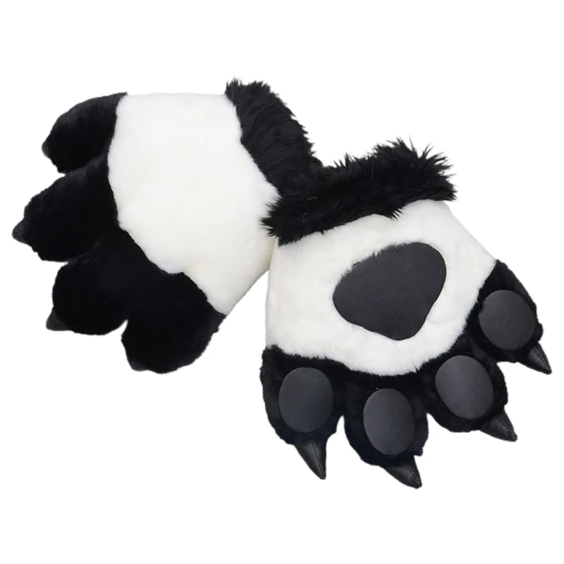 

Simulation Panda Paw Plush Gloves Animal Stuffed Toy Cosplay Mittens