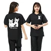 Pet Dog Grooming Clothing Short Sleeve Tops Pet Shop Uniforms Anti Hair Apron Anti Static Smock Breathable Work Clothes Y0930 5