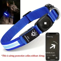 Led Dog Collar For Apple Airtag Finder WaterProof Light USB Chargeable Airtag Collar Pet Accessories for Puppy Medium Large Dogs 2