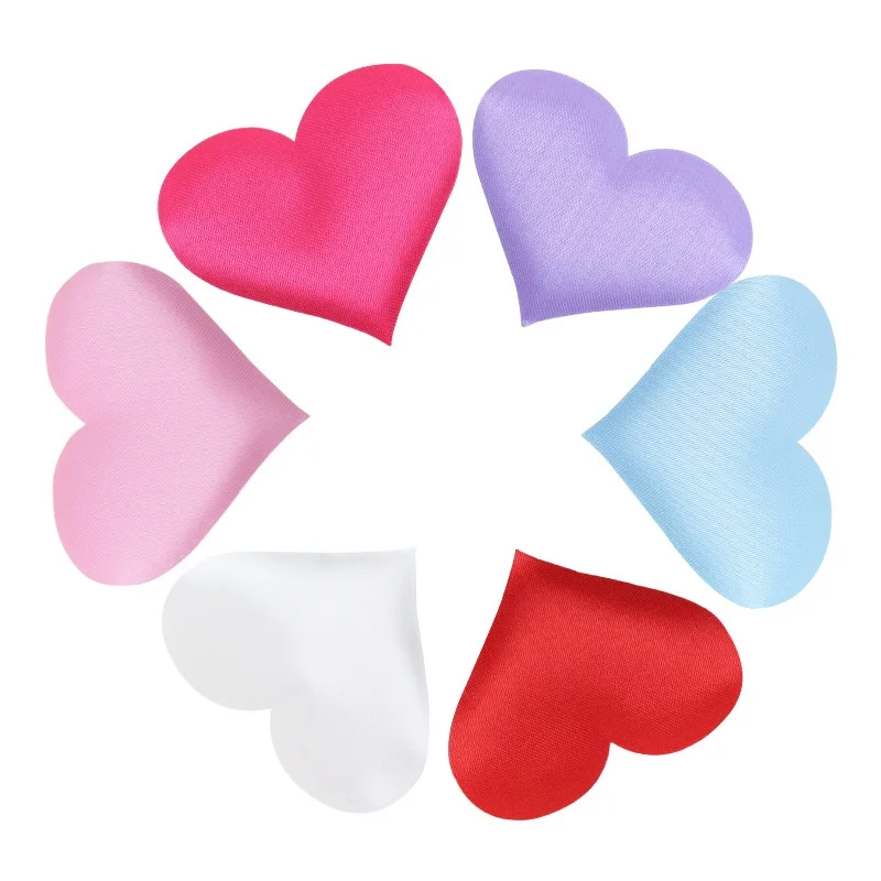 5cm 50pcs Multicolor Romantic Satin Fabric Throwing Heart Petals Wedding Table Valentines Day Decoration Festivals Party Supply