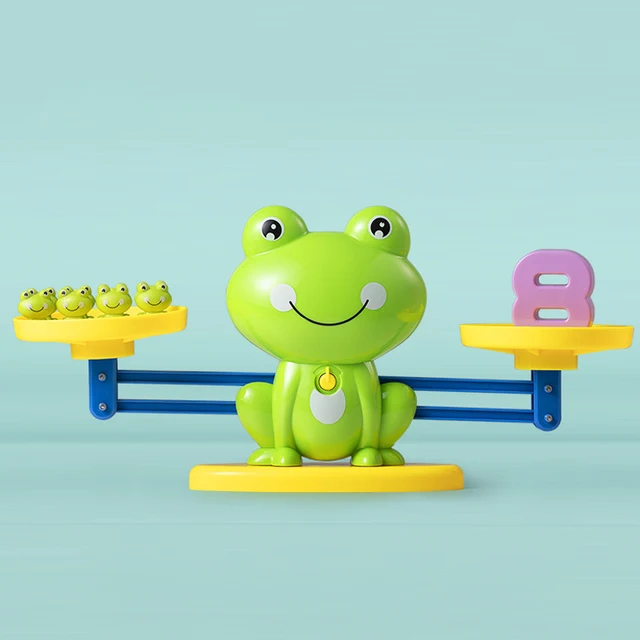 Montessori Math Toy Digital Frog Balance Scale Educational Math Balancing Scale Number Board Game Kids Children Learning Gifts 4