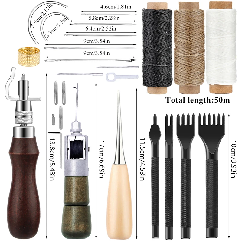 Awl Tool Sewing, Stitching Awl Fine Workmanship High Hardness steel for  Leather Punching for Household