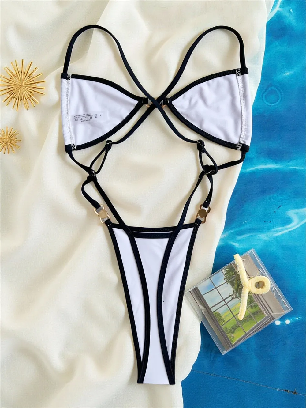 elegant monokini with cut out shape