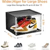 New 8 Pack Shoe Boxes Stackable, Large Shoe Storage Organizer with Lids,Drop Side Shoe Containers for Entryway,Sneaker Storage 3