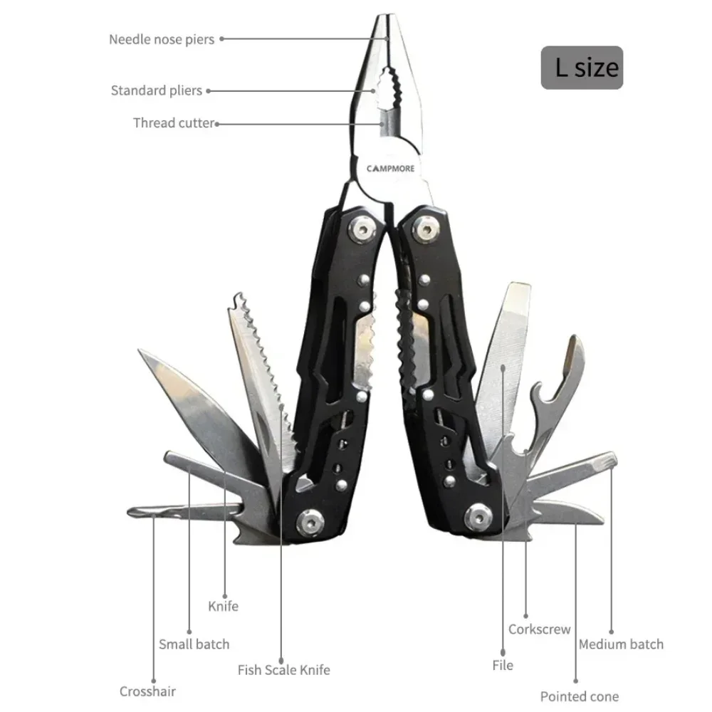 Survival tool Outdoor multitool camping portable stainless steel EDC folding multifunction tools emergency survival knife pliers