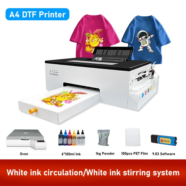 L805 A4 DTF Printer T-shirt Printing Machine with White Ink Circulate  System A4 DTF Direct to Film Transfer Printer for T-shirts