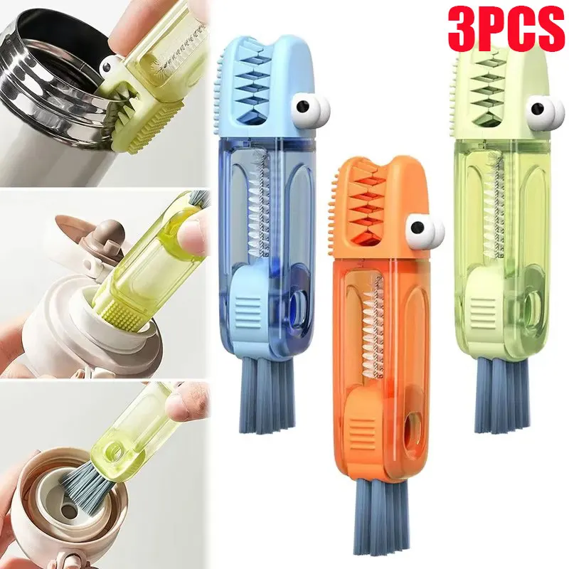 3-in-1 Crocodile Cup Lid Cleaning Brush 180° Rotatable Cup Crevice Cleaning Tools Bottle Crevice Cleaner Brush for Home Kitchen 3-in-1 Crocodile Cup Lid Cleaning Brush 180° Rotatable Cup Crevice Cleaning Tools Bottle Crevice Cleaner Brush for Home Kitchen