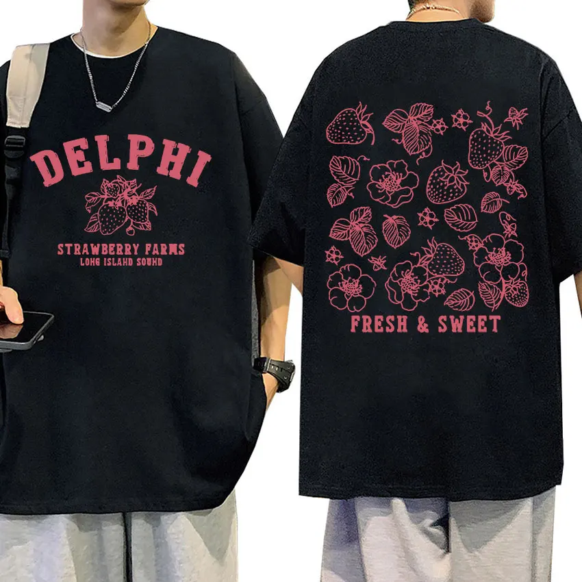 

Футболка Delphi с принтом клубники, фермы, длинный остров, звук, Перси Джексон, футболка с коротким рукавом для мужчин и женщин, 100% хлопок, футболки оверсайз