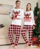 Merry Christmas Print Matching Family Outfits 2024 Winter Cartoon Cute Plaid Pajamas Set Soft Casual Sleepwear Pyjamas Xmas Look 2