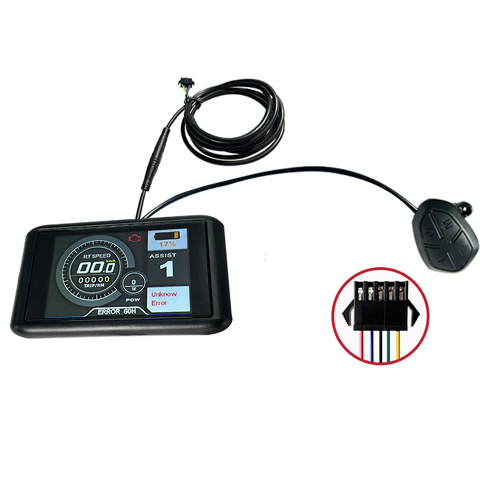 

Electric Bike TFT-UKC1 Color Display 36V48V60V72V Speed Mileage Display Compatible With 52V Ebike Display E-bike Refit Accessory