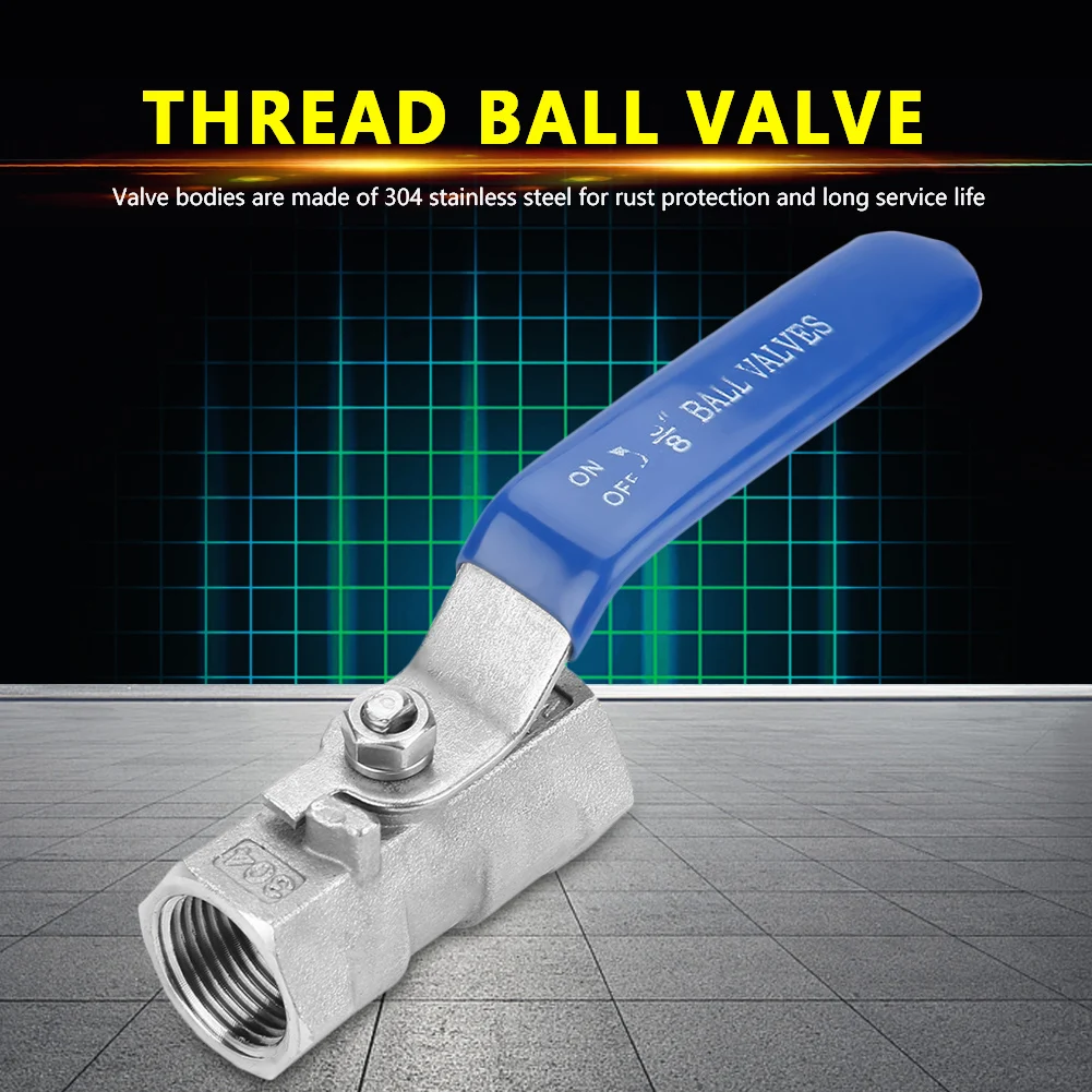 Stainless Steel SS304 Reduced Port Pipe Ball Valve Female Threaded 6 Sizes