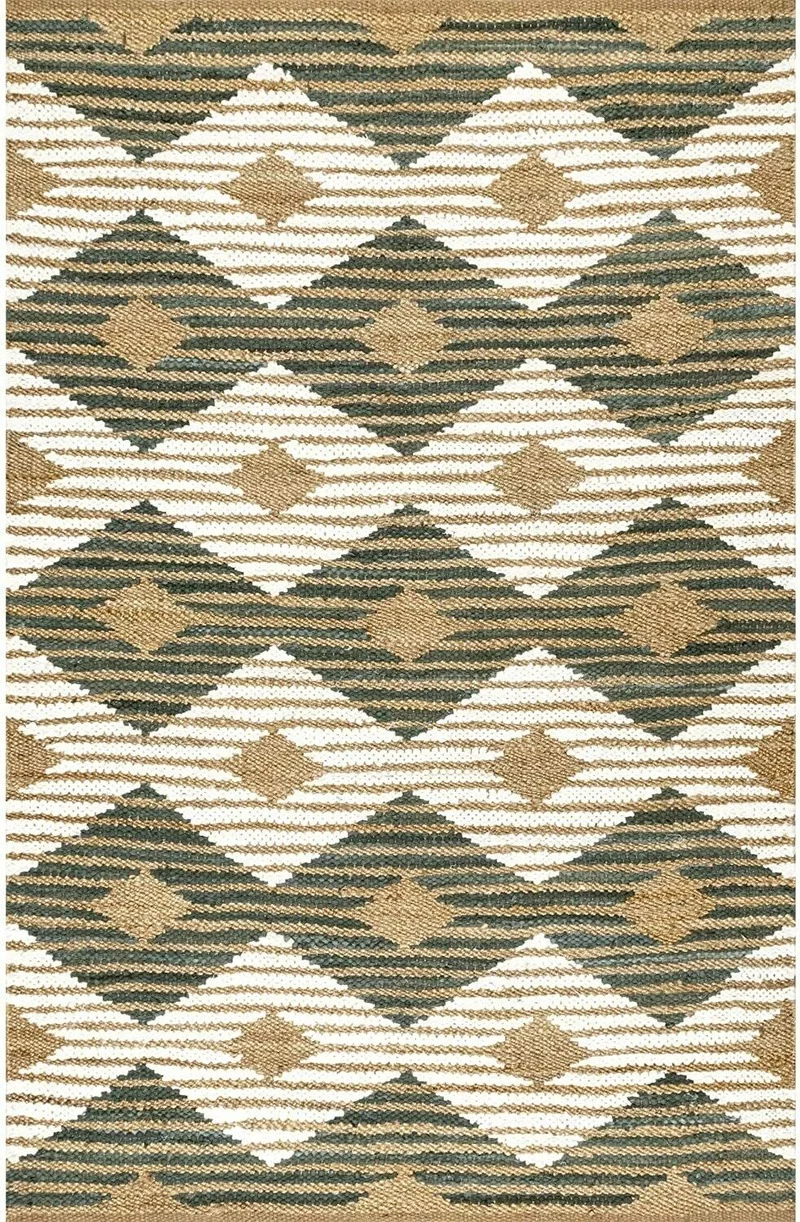 

Rug Natural braided jute Runner Rug handmade Reversible rustic look rag rug