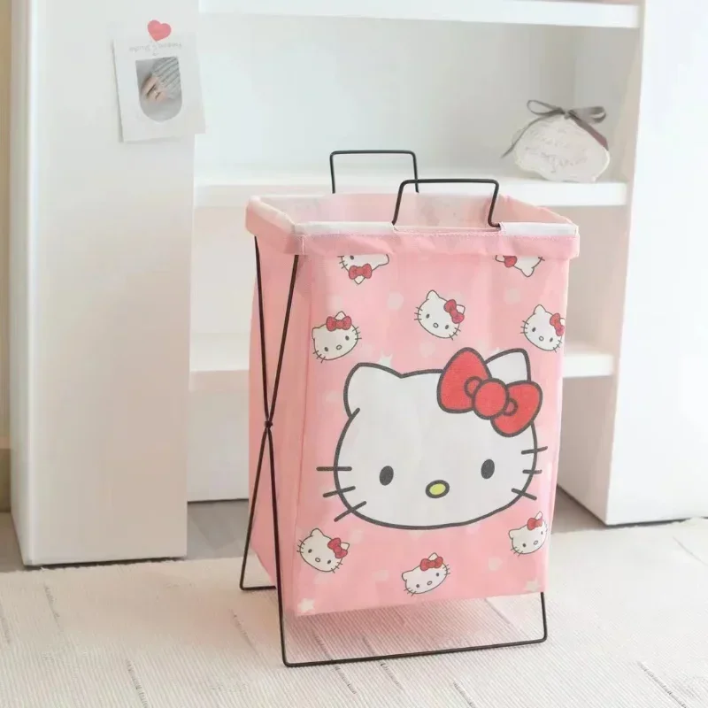 

NEW Sanrio Hellokitty Kawaii Kuromi Storage Basket Anime Cinnamoroll Foldable My Melody Laundry Home Organizer Washing Hamper