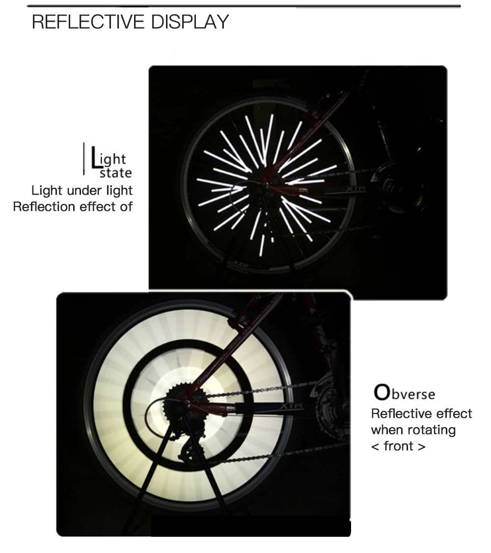 Bicycle Wheel Spokes Reflective Sticker Colorful Tube Warning Safety Light DIY Cycling Reflector Reflective Safety Kit 12Pcs
