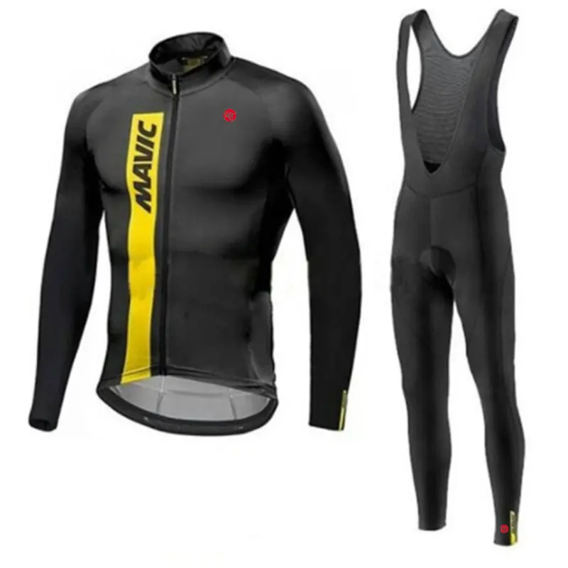 Spring Men's MTB Long Sleeve Cycling Clothing Pro Team RX Mavic Cycling Jersey Set Triathlon Skinsuit