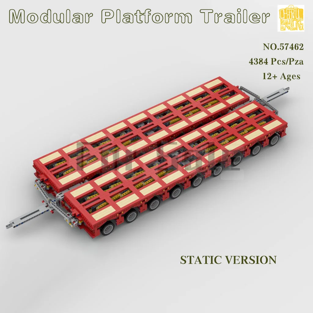 Модульная платформа MOC 57462, модель прицепа с PDF-рисунком, строительные блоки LEGOin, кирпичи, детские игрушки «сделай сам», подарки на день рождения и Рождество