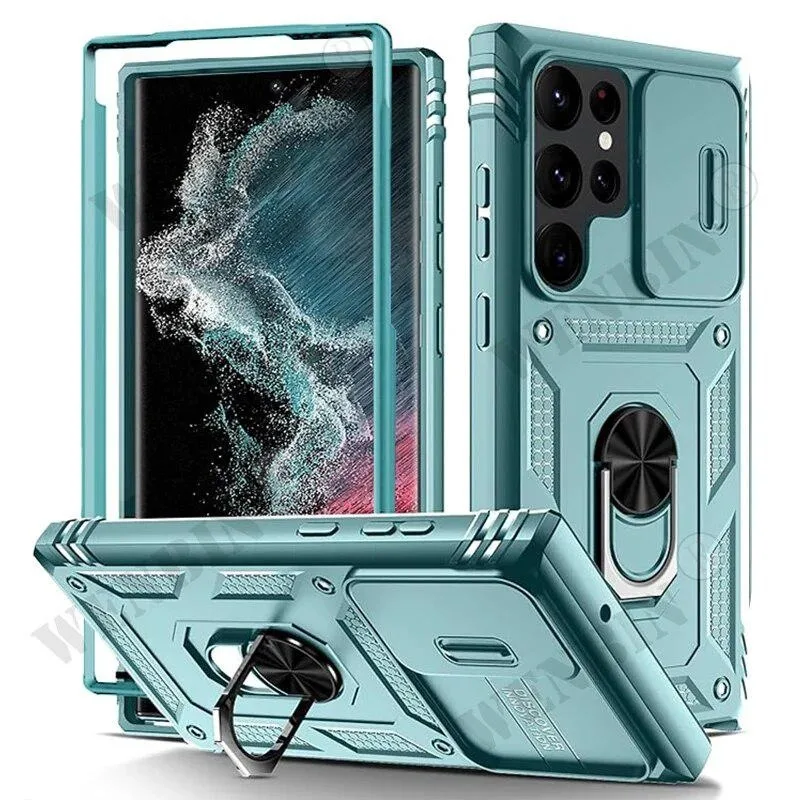 Heavy Duty Shockproof Case with 360° Rotating Kickstand and Camera Protection