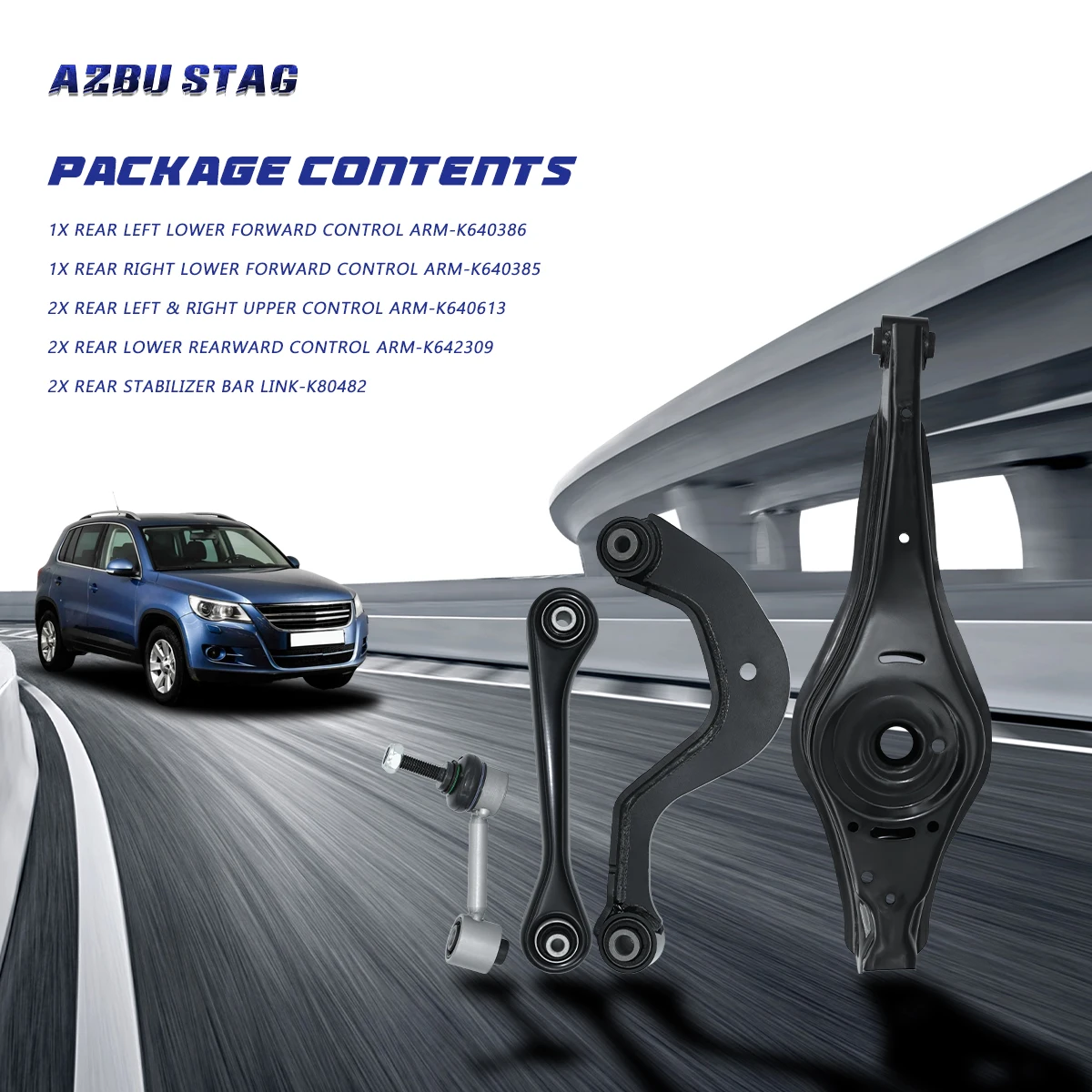 AzbuStag 8 pz posteriore superiore inferiore braccio di controllo barra stabilizzatrice collegamento per Volkswagen Tiguan coniglio Passat Audi A3 TT 2005-2011 - immagine 3