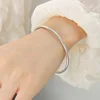 Luxury Women Stainless Steel Bracelet Simple Round 316L High Quality Golden Bangle Female Anti-Allergy Charm Jewelry Gift 4