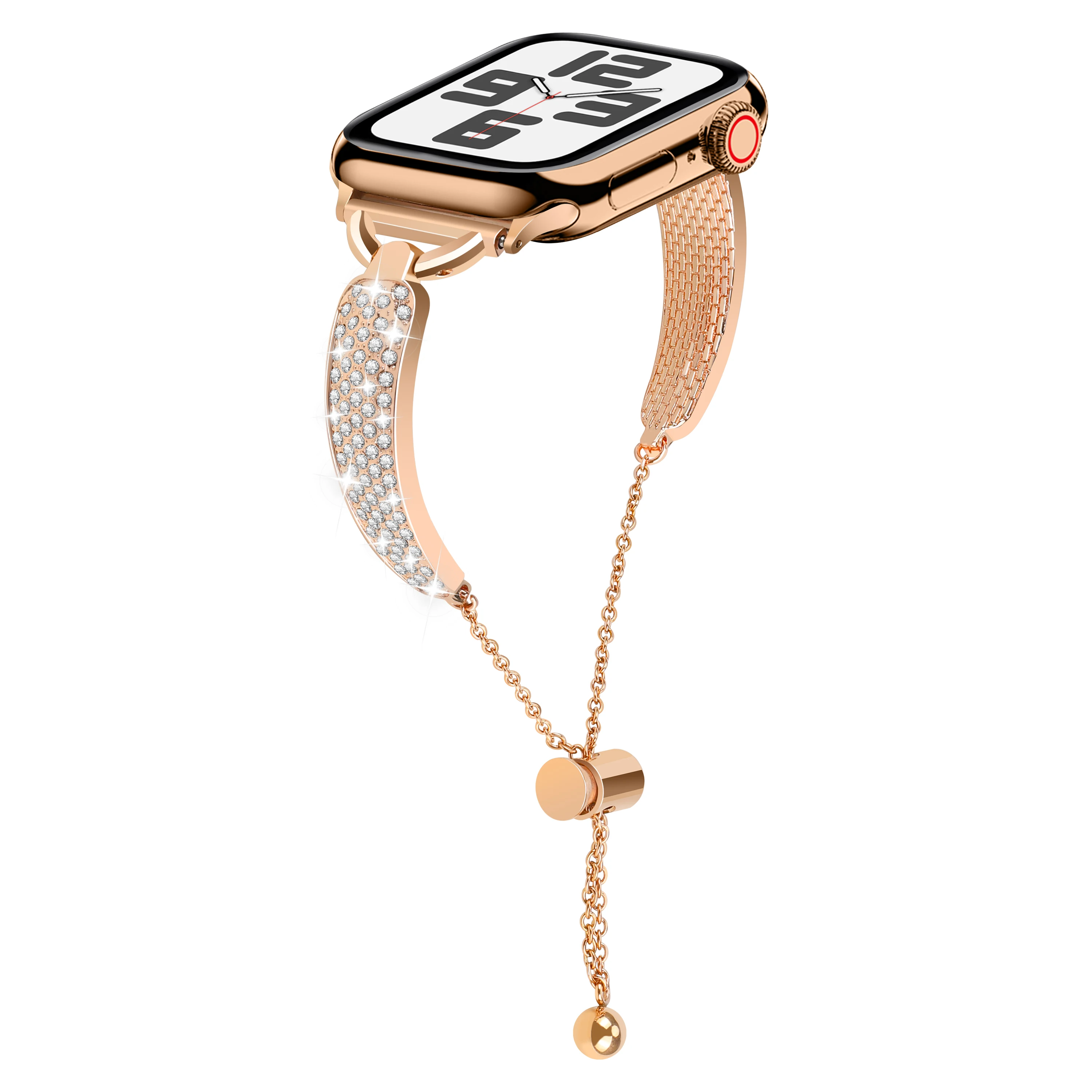 Elegant Rhinestone Bracelet Band for Smartwatches - Women's Dressy Metal Strap
