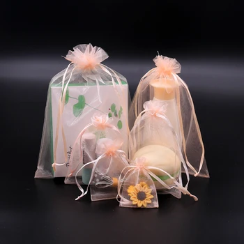 50pcs Chiffon Organza Bags 20x30 25x35 30x40 35x50cm Wedding Birthday Party Candy Chocolate Bags Christmas Gift Box Packing Bags 1
