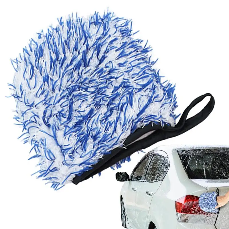 

Wash Mitts For Car Washing Scratchproof Car Mitten Microfiber Wash Tool Flexible Wash Mitts Soft Double-Sided Car Supplies
