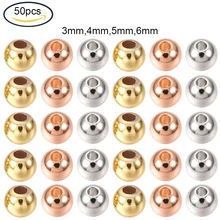 

50pcs Rack Plating and Vacuum Plating Brass Round Bead Spacers 3/4/5/6mm