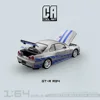 TIME MICRO/COOL ART 1:64 GTR-R34 Paul Blue Silver Flower Car Open Cover Model Car for Collection & Display & Gift 5