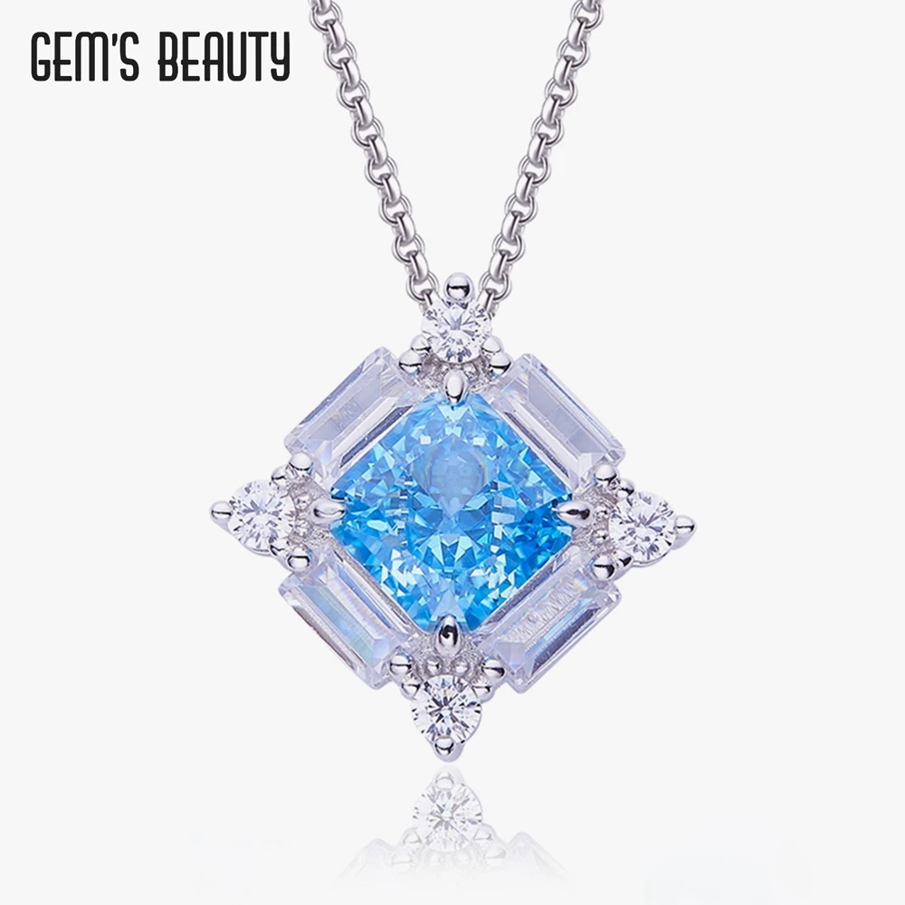 

Gem's Beauty High Carbon Diamond 3.5ct 100% Real 925 Sterling Silver Pendant Necklace For Women Party Anniversary Birthday Gift