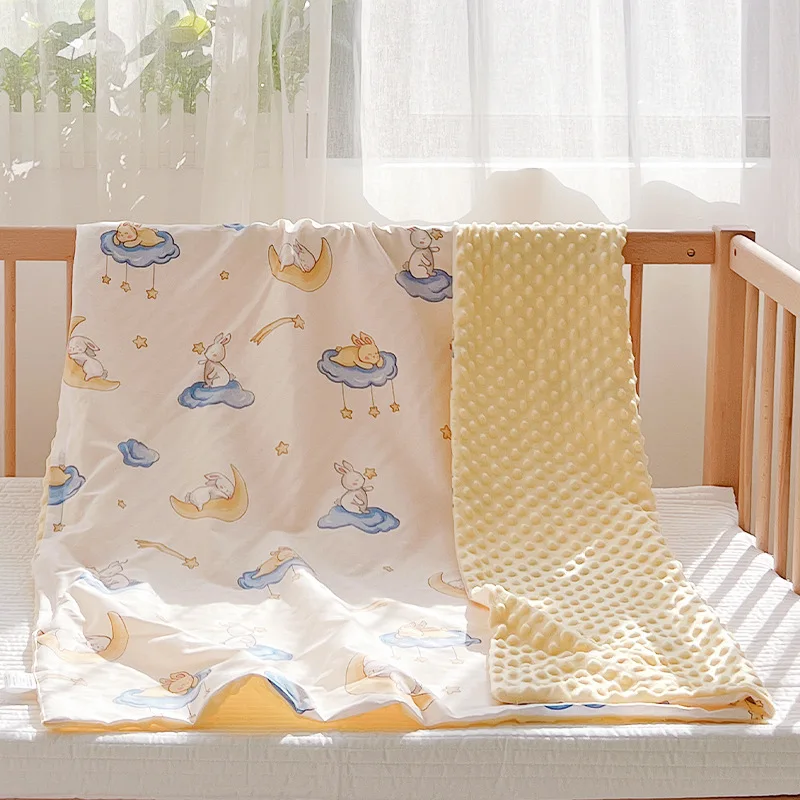 Baby Quilt Cover Pure Cotton Winter Plus Fleece Soft Comfortable Breathable Warm Kid's Single Quilt Anti-dirty Protective Cover